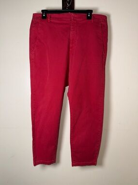 Nili Lotan East Hampton Straight Ankle Pant,Size-6,Color-Sun Kissed Red